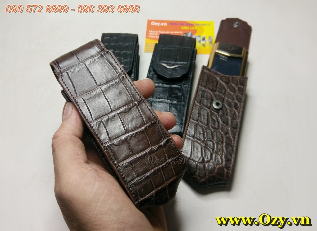 Bao đựng vertu da cá sấu